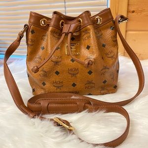 Authentic MCM Visetos Bucket Crossbody